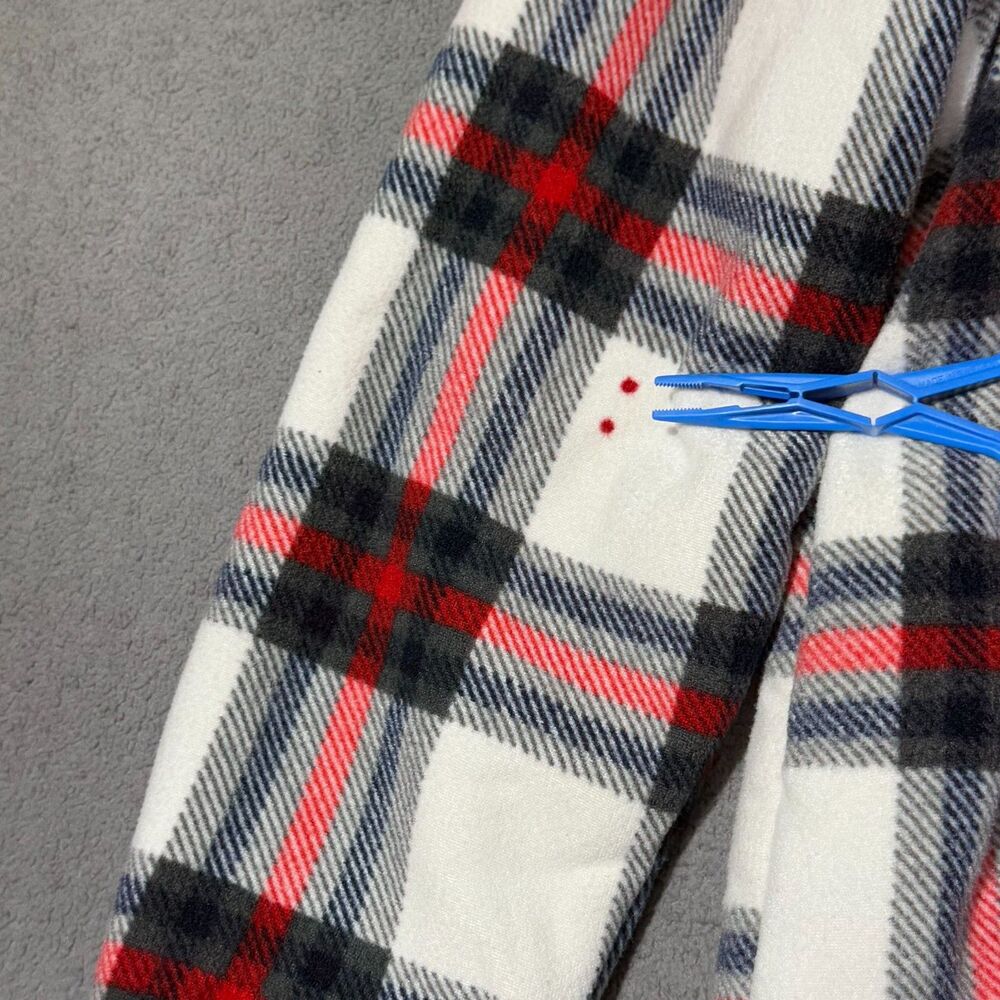Sage Collective Womens Red White Jacket Flannel Sherpa Lined Plaid Long Sleeve L - Picture 3 of 9